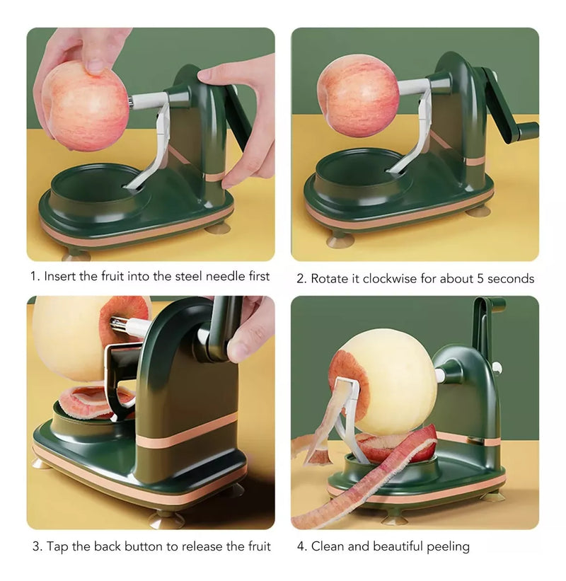 Descascador de frutas manual com manivela multifuncional + lâminas de reposição GRÁTIS