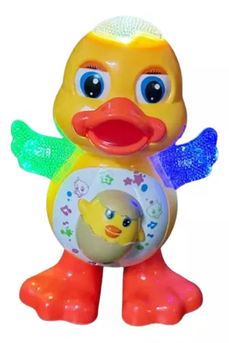 Patinho Dançante Musical Infantil Som E Luz Duck Mexe Olho Cor Amarelo