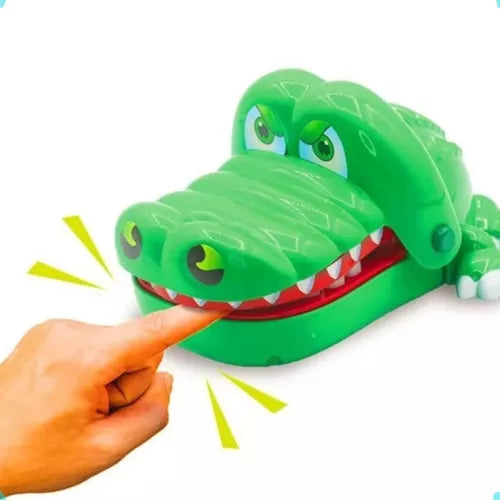 Jacaré Brinquedo Jogo Desafio Dentista Morde Dedo Crocodilo Cor Verde