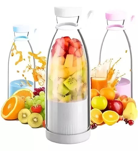 KIT 3 CONJUNTOS Mini Liquidificadores Elétricos Portátil 380mL Recarregável Prático Suco de Frutas Smoothie