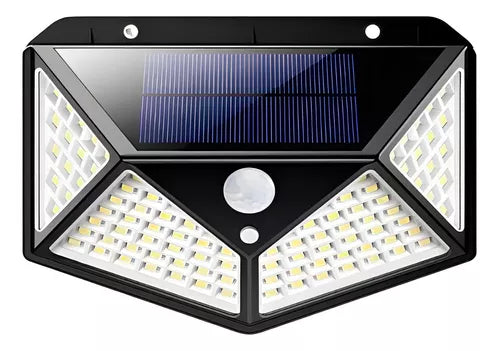 Luminária Solar Sensor De Presença 100 Leds Quintal Segurança iluminação externa