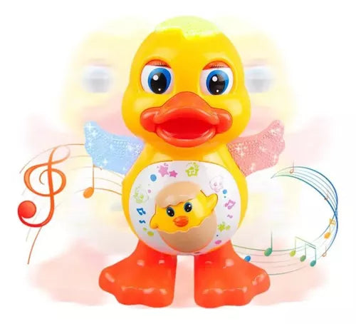 Patinho Dançante Musical Infantil Som E Luz Duck Mexe Olho Cor Amarelo