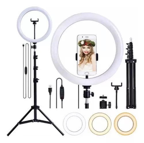 Kit Completo Ring Light Profissional 6 / 8 / 10 / 12 / 18 polegadas Com 2.1M Tripé Universal e controle remoto