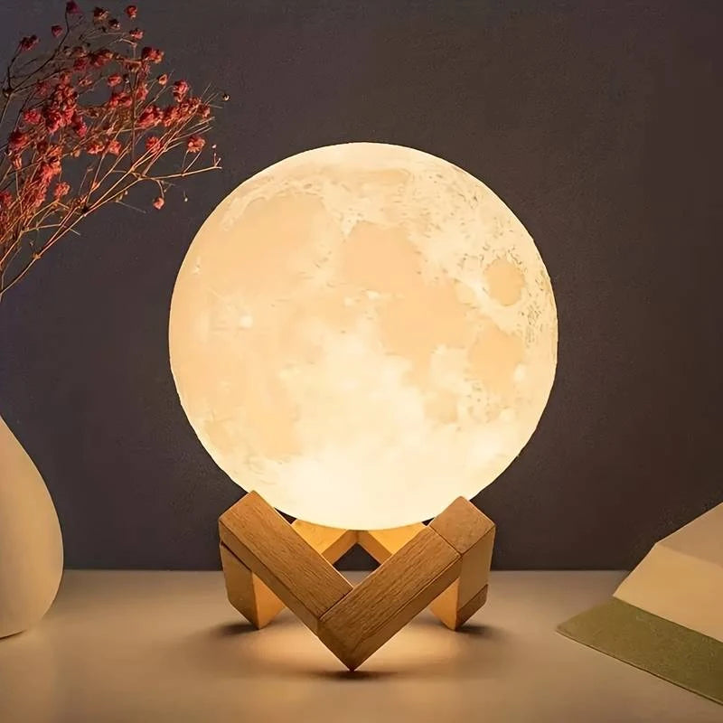 Luminária Led Lua Cheia com Suporte Elegância e aconchego para sua casa